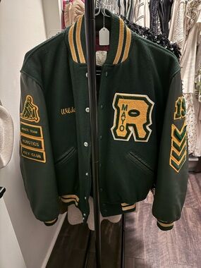 Green & Gold Varsity Letterman Jacket